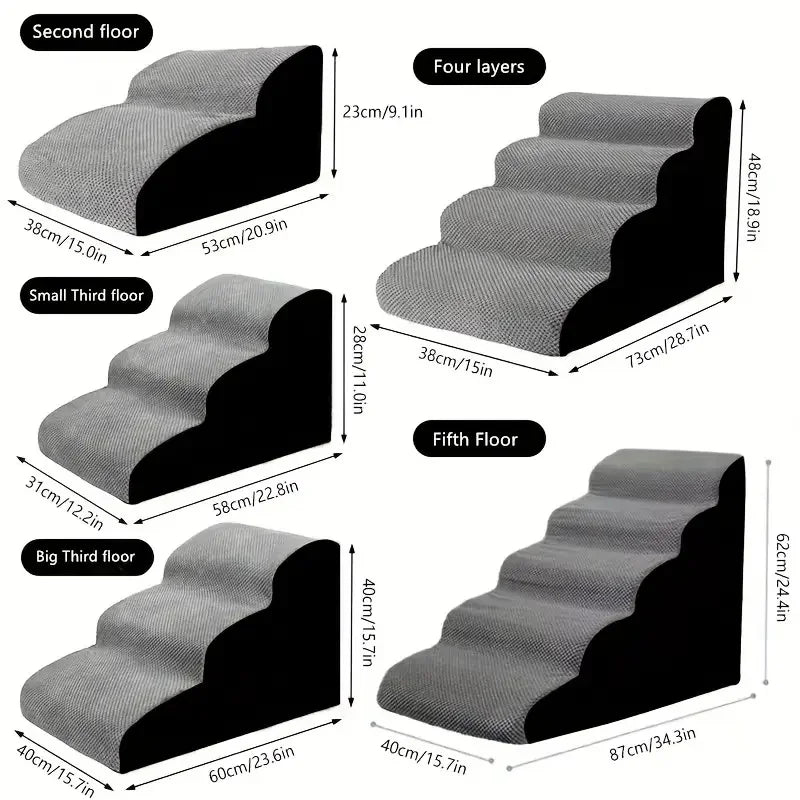 New Detachable And Washable Kennel Memory Foam Dog Sofa Stairs Pet 4-5 Steps Stairs For Small Dog Cat Ramp Ladder Pet Stairs - Play Paws Toys