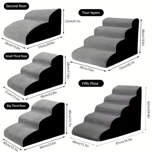 New Detachable And Washable Kennel Memory Foam Dog Sofa Stairs Pet 4-5 Steps Stairs For Small Dog Cat Ramp Ladder Pet Stairs - Play Paws Toys