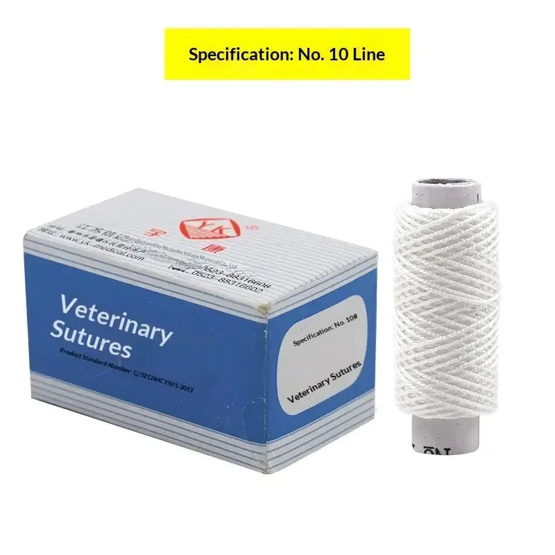 10Pcs/Bag Veterinary Suture Needle Or 1Roll SuturesPig Cattle Sheep Beast Surgical Needles Curved Trigeminal For Veterinary Team