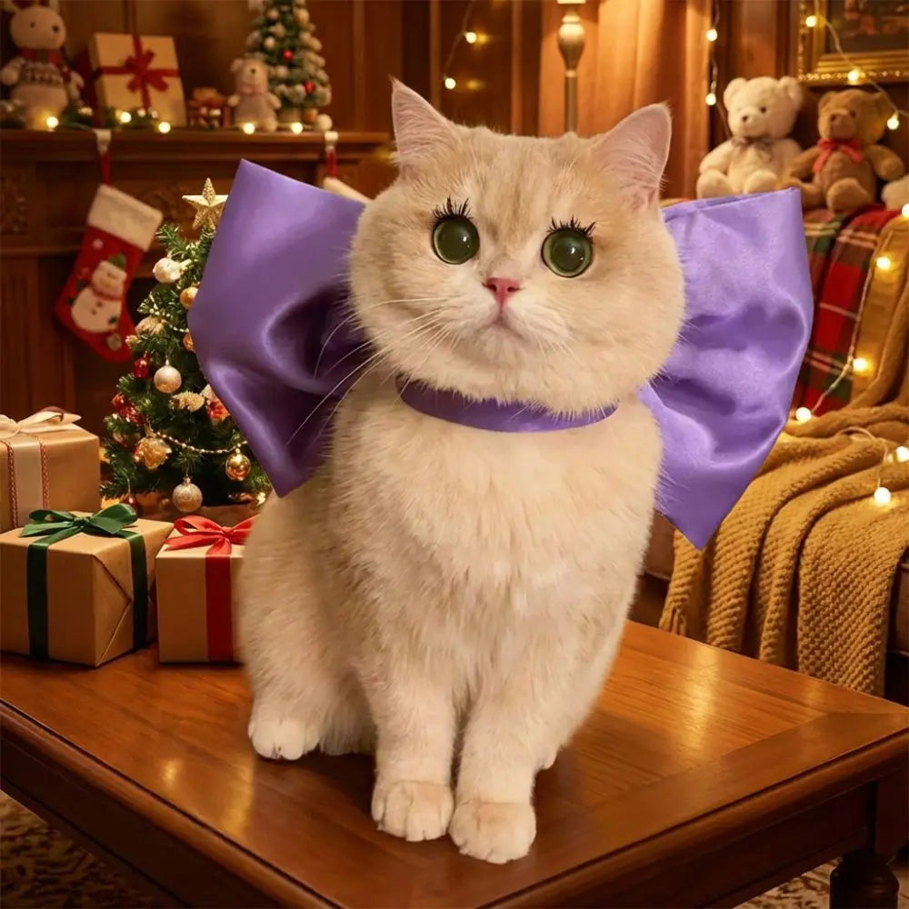 Fashion Adjustable Cat Bow Headwear Formal Decorative Pet Necklace Elegant Decorative Bowtie Wedding Party