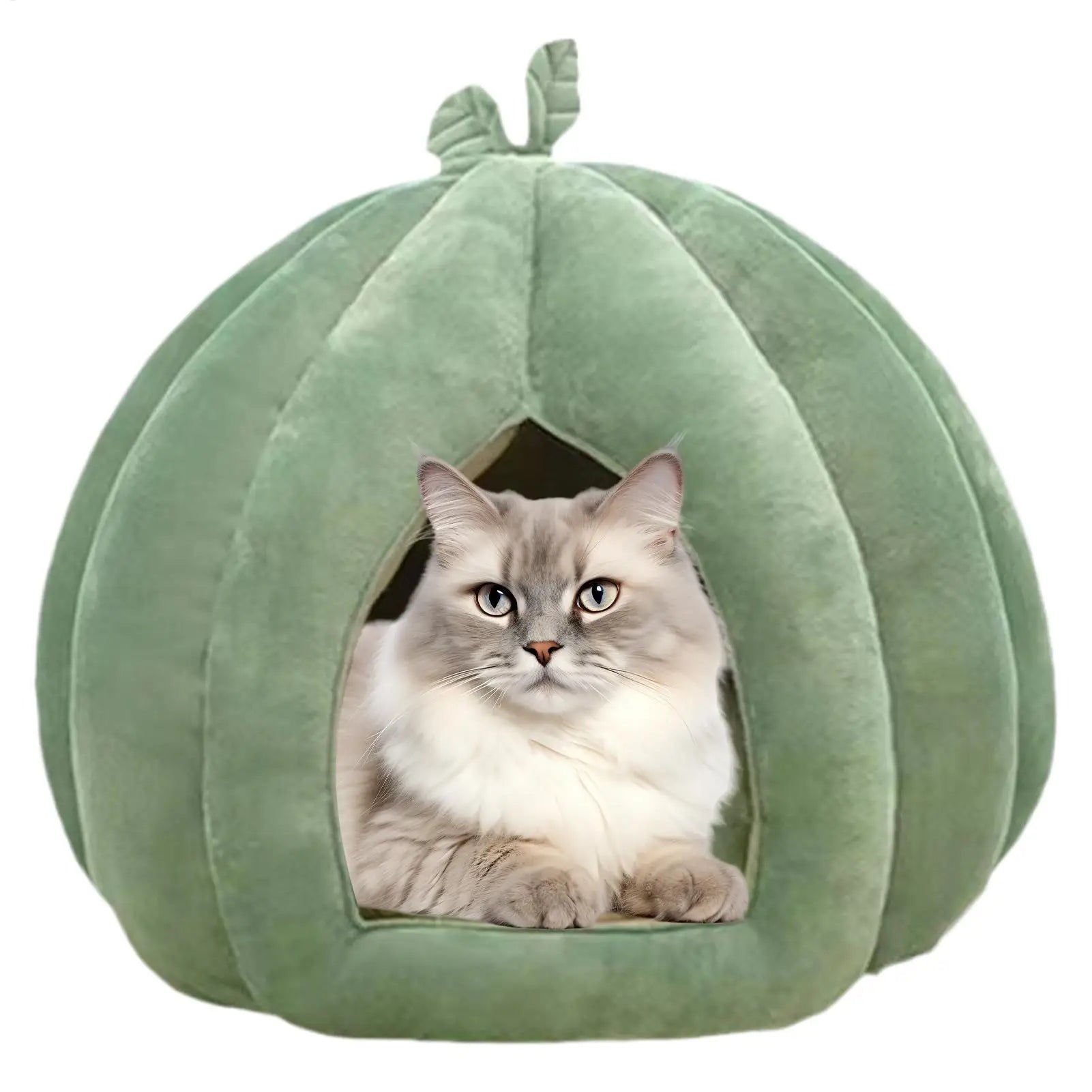 Thickened Halloween Pet Bed Enclosed Cat Nest Warm Cat Bed Pumpkin Shape Pet Sleeping House for Cats Washable Cat Sleeping Bed - Play Paws Toys