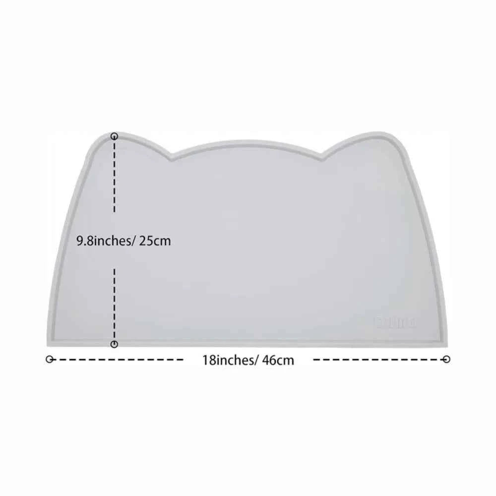 Food Grade Silicone Cat Mat, Anti-slip Waterproof Leak-proof Pad for Cats & Dogs, Easy to Clean Pet Bowl Mat