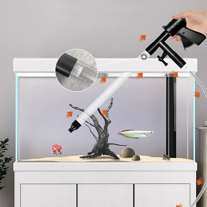 Aquarium Fish Tank Water Change Pump Aquarium Cleaning Tool Vacuum Water Changer Sand Gravel Cleaner Siphon Filter Pump Manual