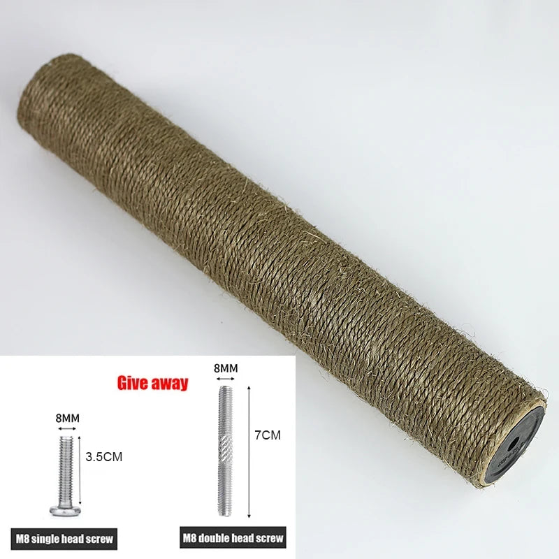 Cat Scratching Post Replacement Sisal Tree Refill Pole with M8 Screw Sisal Scratch Post Replacement Parts and Extension Post