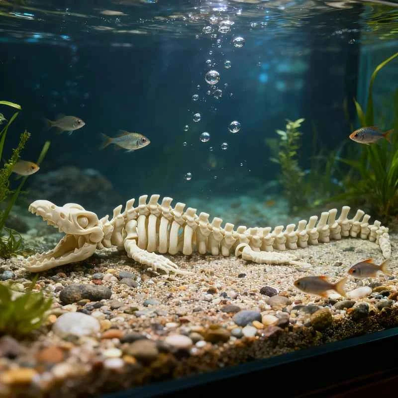 Aquatic Landscape Simulation Skull Dinosaur Skeleton Aquarium Decoration dinosaur Skeleton Resin Reptile Fish tank Decor 20/28cm