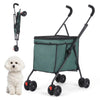 Wedyvko Shopping Trolley 33lbs 4 Wheels Dog Stroller Rotate Pink Pet Puppy StrollerTravel Hand Cart Folding einkaufswagen