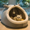 Pet Tent Cave Bed for Cats Small Dogs Self-Warming Cat Tent Bed Cat Hut Comfortable Pet Sleeping Bed Foldable Removable Washable - Play Paws Toys
