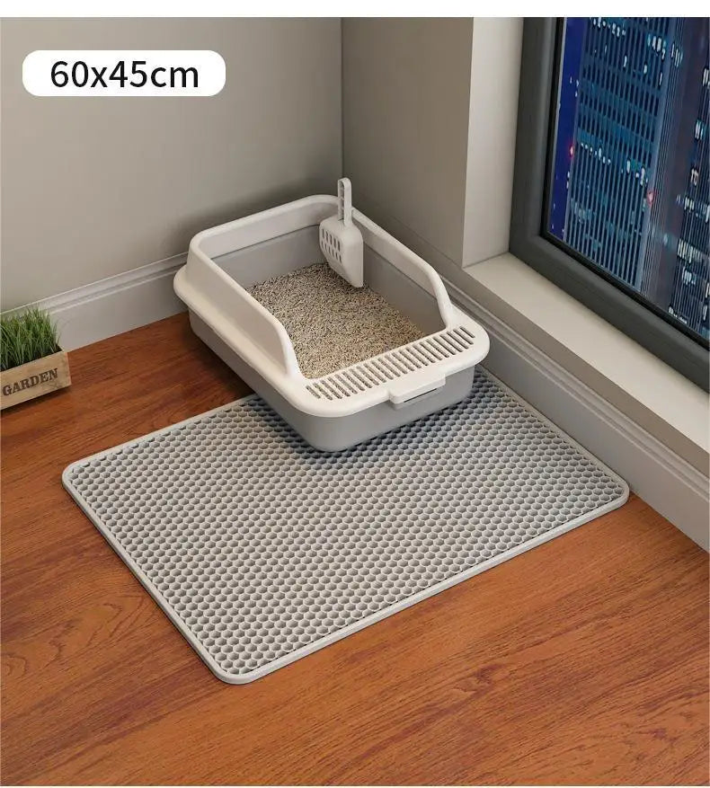 Cat Litter Mat Waterproof Double Layer Pet Litter Box Mat Pet Toilet Cat Mat Nonslip Sand Cat Washable Mat Pet Clean - Play Paws Toys