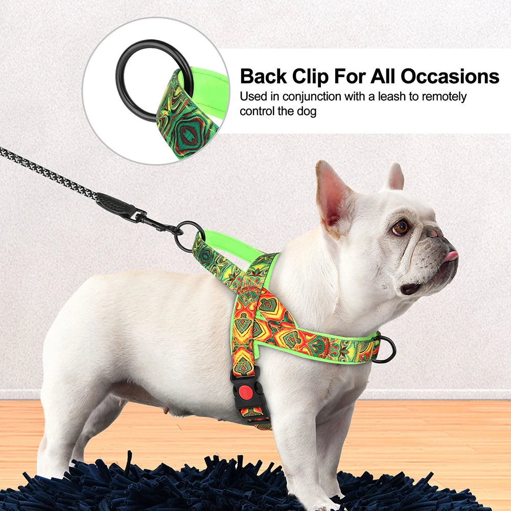 Nylon Dog Harness No Pull Dogs Harnesses Vest Durable Ethnic Pet Training Vests Adjustable For Small Medium Large Dogs Pitbull
