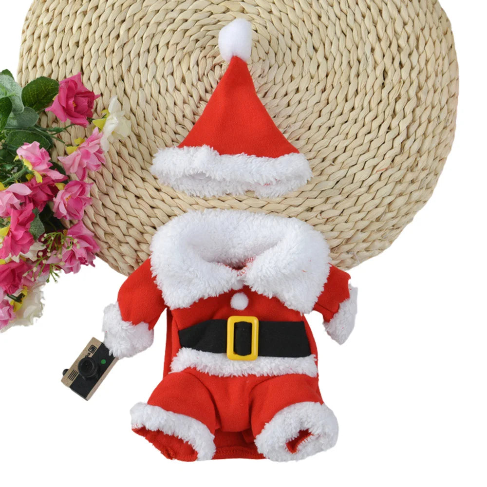 Christmas Dog Santa Claus Outfits For Small Medium Dogs Funny Cosplay Costume Cat Clothing Dressed Up Yorkshire Pug Pet Clothes