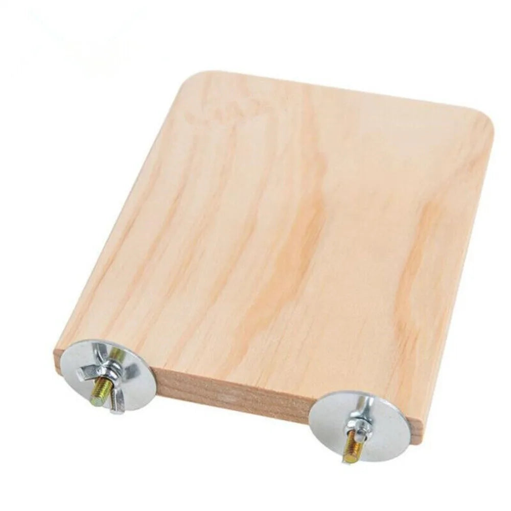 Wood Square Stand Platform Cage Board Hamster Chinchilla Pet Springboard Hamster Branch Perches for Bird Cage Toys