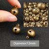 6/8/10/12/14/16/18/20/25mm Bronze Metal Jingle Bells Loose Beads Festival Party Christmas Decoration DIY Crafts Accessories