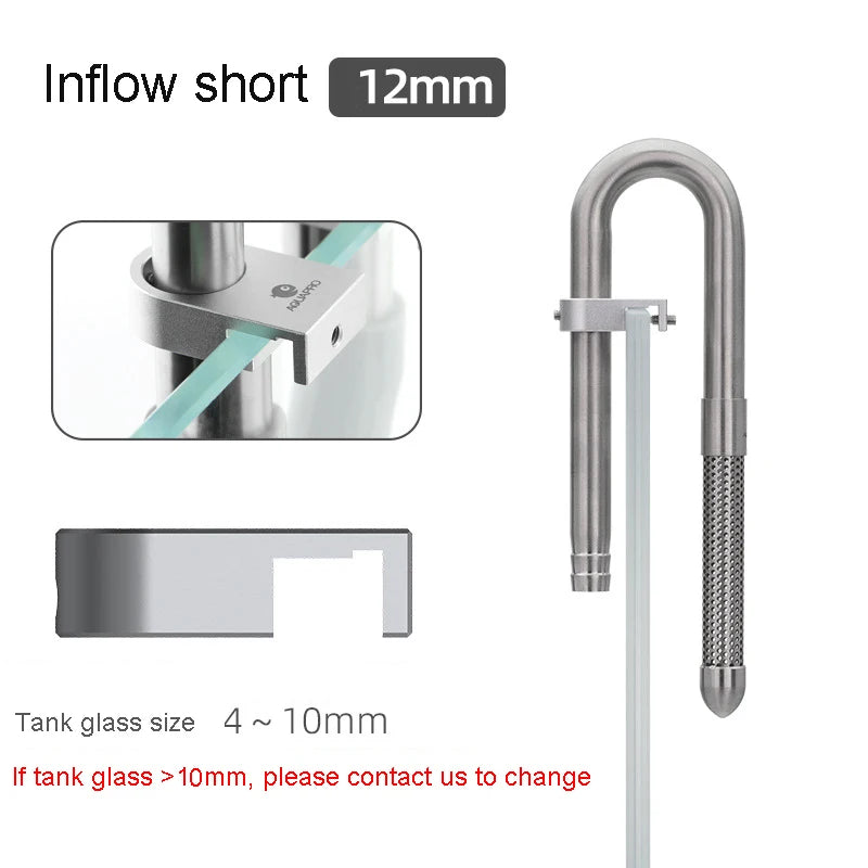 AQUAPRO Mini Skimmer Stainless Steel Inlet Outlet Pipes Inflow Outflow Shrimp Water Filter Aquarium Fish Tanks Accessories