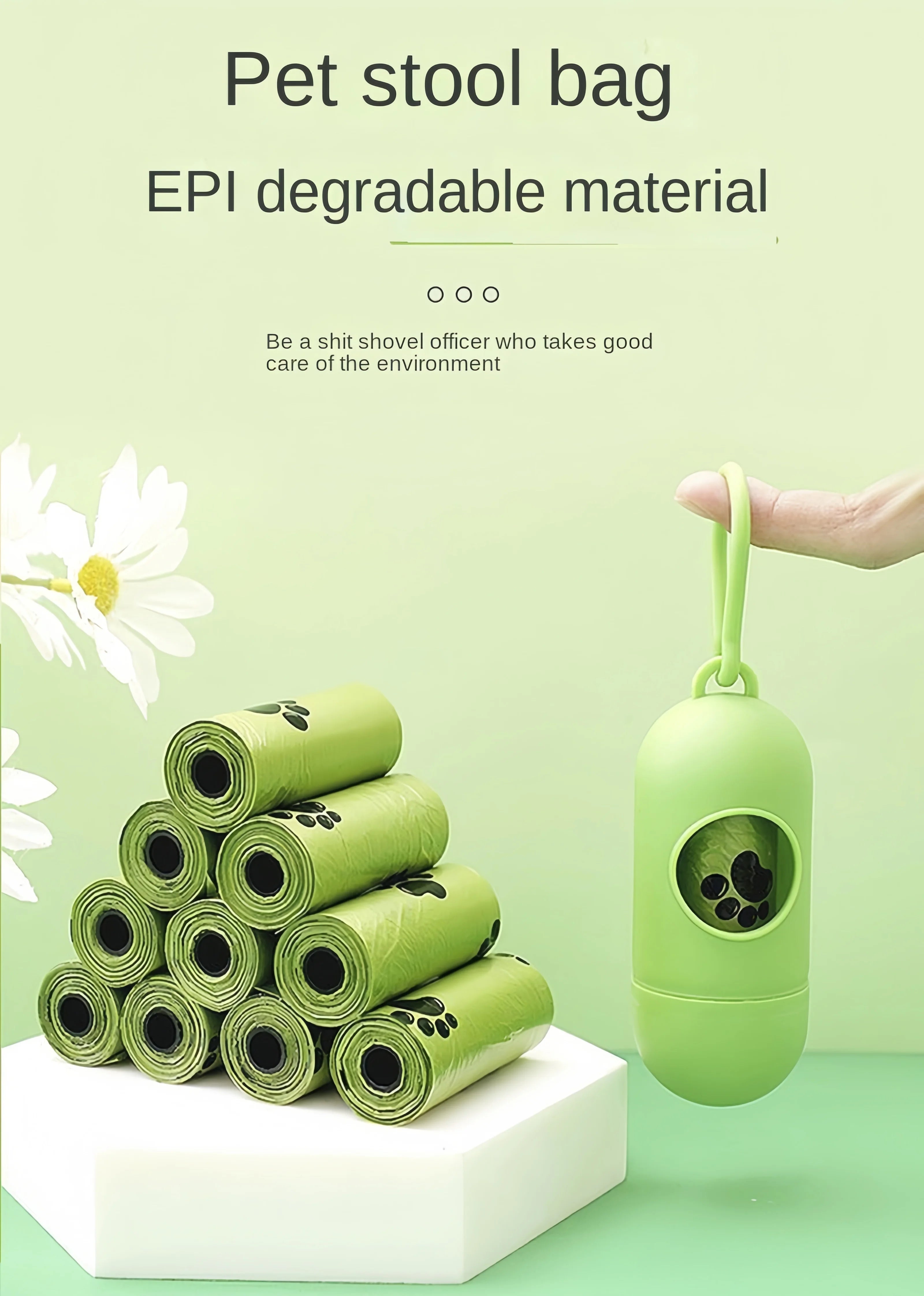 Dog Poop Bag Biodegradable Pet Dog Poop Bag Zero Waste Dog Pooper Bags Paw Doggy Litter Poop Bag Dog Poop Bag Dispenser