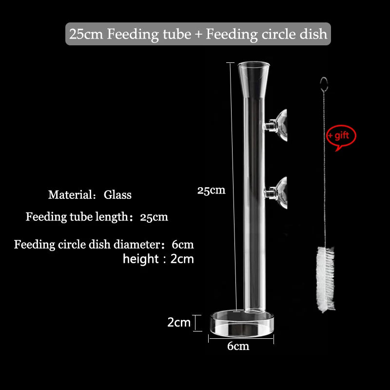 Glass Aquarium Feeder Tube Dish Transparent Fish Tank Shrimp Snail Food Feeder Bowl Aquarium Feeding Accessories Shrimp Feeders