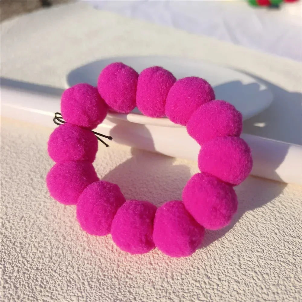 New Soft 3cm Plush Ball Handmade Pet Dog Collar Cartoon Solid Color Cat Necklace Decoration Poodle Samoyed Bichon Accessories