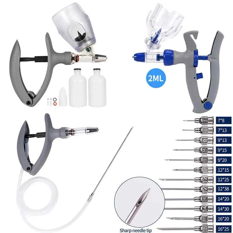 1ml-10ml Veterinary Automatic Continuous Syringe Adjustable Vaccine Injection 10pcs Needle for Livestock Pig Cow Sheep Chicken