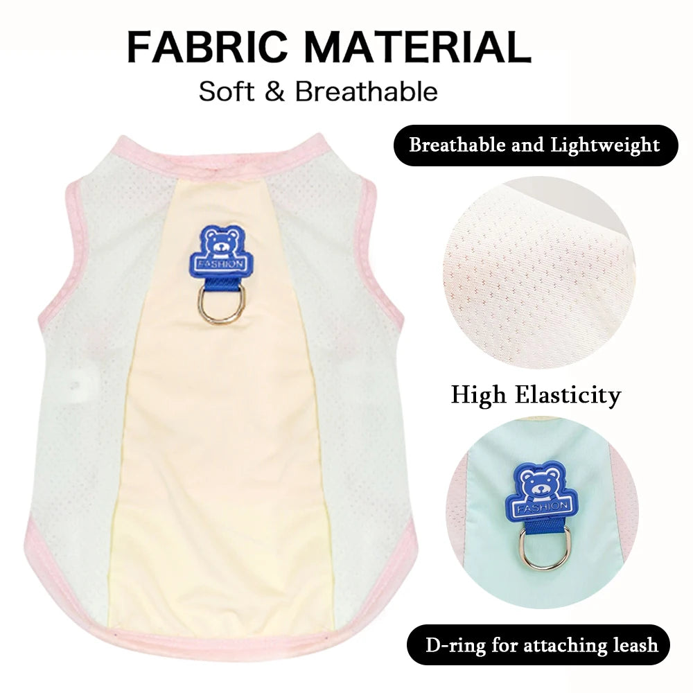 Cooling Dog Cat Vest Summer - Breathable Mesh UV Protection Sleeveless Shirt, Ice Silk Pet Cooling Jacket for Hot Weather