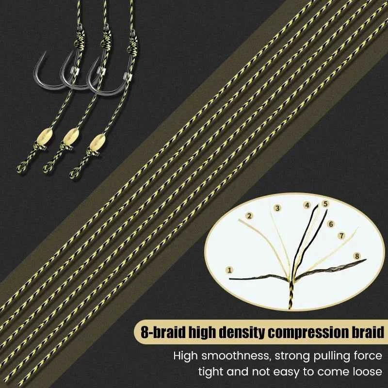 Pre-tied Carp Fishing Hair Rigs，Method Feeder with Double Hooks