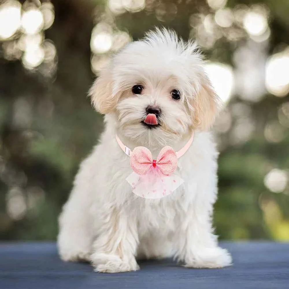 100PCS Spring Dog Bow Tie Cute Lace Dog Grooming Small Dog Cat Bowties Neckties Dogs Pets Grooming Accessories For Small Dogs