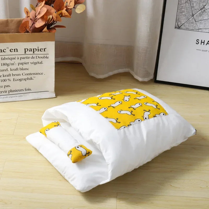 Kawaii Removable Cats Bed House Home Supplies Products for Adult Cats Large Pet Dog Bed Cat's House Cave Comfortable  Food Cute - Play Paws Toys