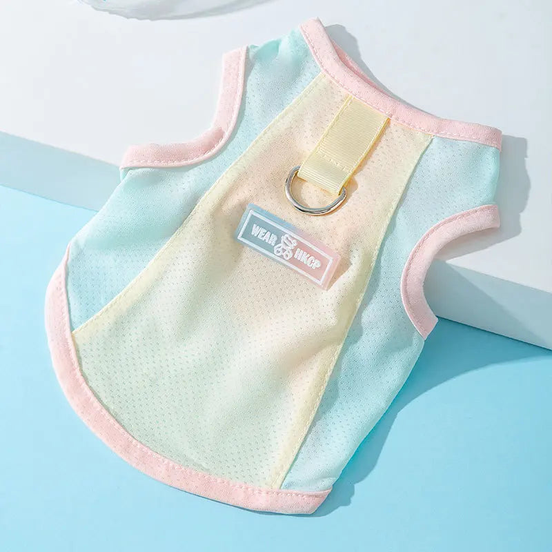 Summer Cooling Vest Thin Pet Dog Clothes Breathable Mesh Dog T Shirt Chihuahua Bichon Dog Clothing Cat Vests Puppy Undershirts