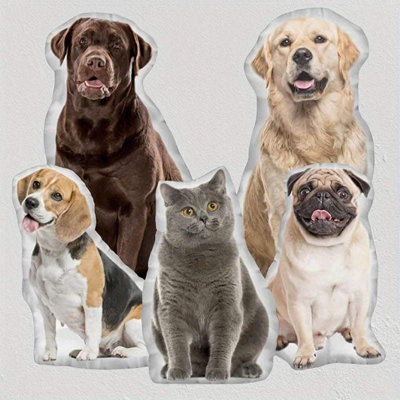 Personalized pet pillow with photo customization plush dog and cat seat cushion, double-sided 3D printing