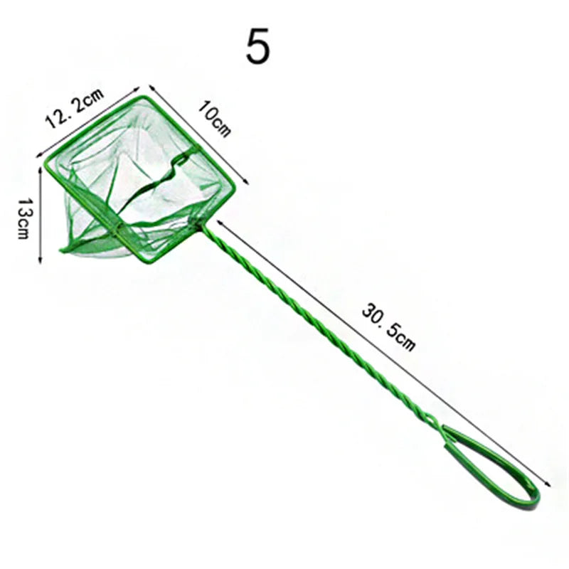 Portable Fish Net Long Handle Square Aquarium Accessories Fishbowl Landing Net Fishing Net Outdoors Crab Traps Fishing Tools