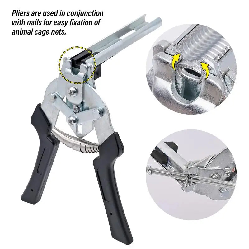 Farm Hog Ring Plier Tool M Clips Staples Chicken Hamster Bird Rabbit Mesh Cage Wire Fencing Caged Clamp Poultry Animal Supplies