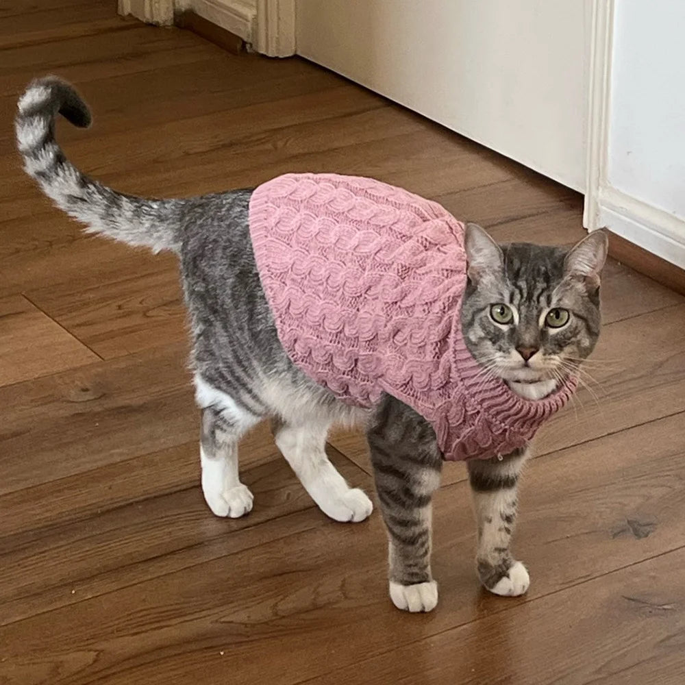 Warm Knitted Sphynx Cat Sweater Winter Pet Clothes for Cats mascotas Clothing Katten Kedi Kitten Puppy Pullovers ropa para gatos - Play Paws Toys