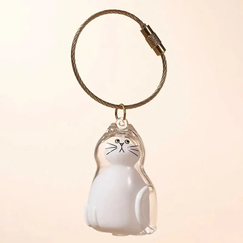 Dog Cat Hair Storage Pendant Keychain Box Couple Car Key Chains Jewelry Souvenir Pet Lover Keepsake Memorial Keychain Gift Decor