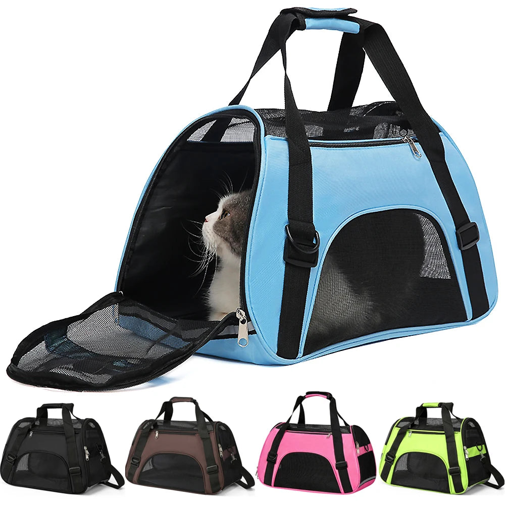 Cat Bags Portable Dog Carrier Bag Mesh Breathable Pet Puppy Travel Bags for Small Dogs Foldable Cats Handbag Bag Transport Bag - Play Paws Toys
