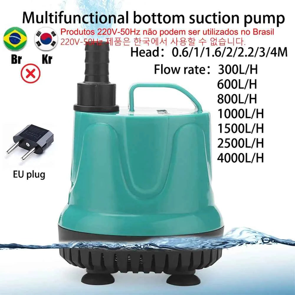 5/8/18/25/40/60/90W Fish Tank Bottom Suction Submersible Pump Bottom Filter Silent Suction Feces Change Pump Multi-function Pump