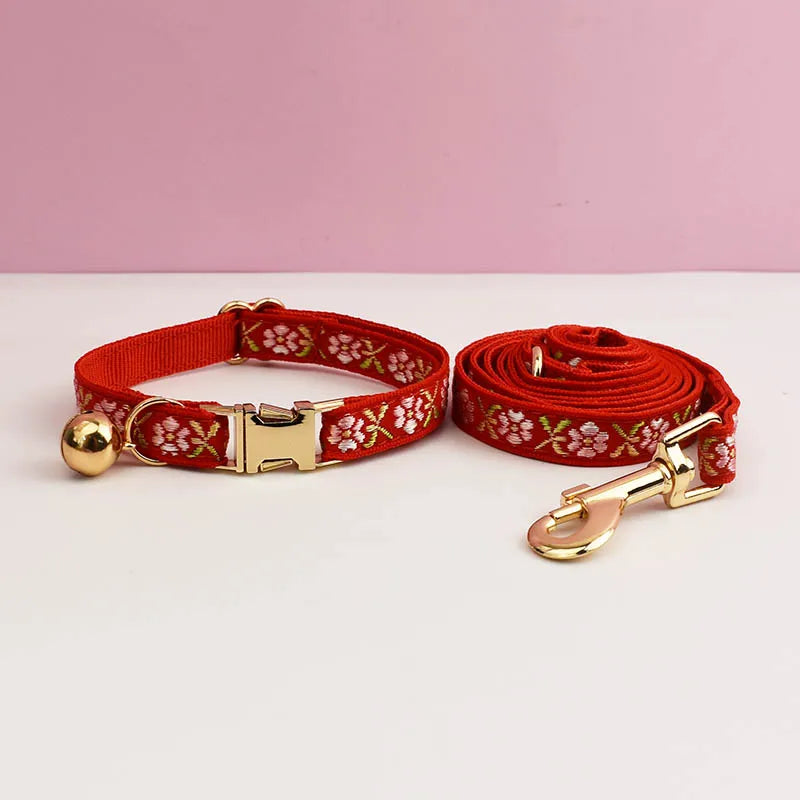 Adjustable Comfortable Cat Collar with Bell Personalized Pet Collar for Cats And Small Dogs metal hardware set cat collar