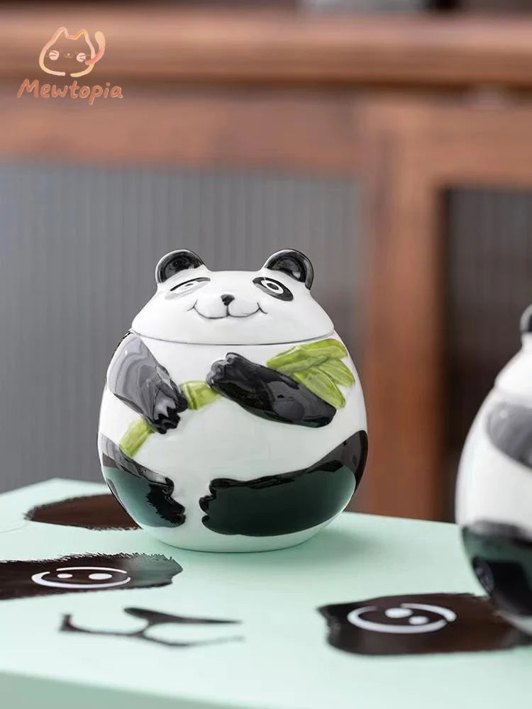 Panda Ceramic Cat and Dog Urn Pet Funeral Cremation Ashes Canister Memorial Box High Quality Small Animal Coffin