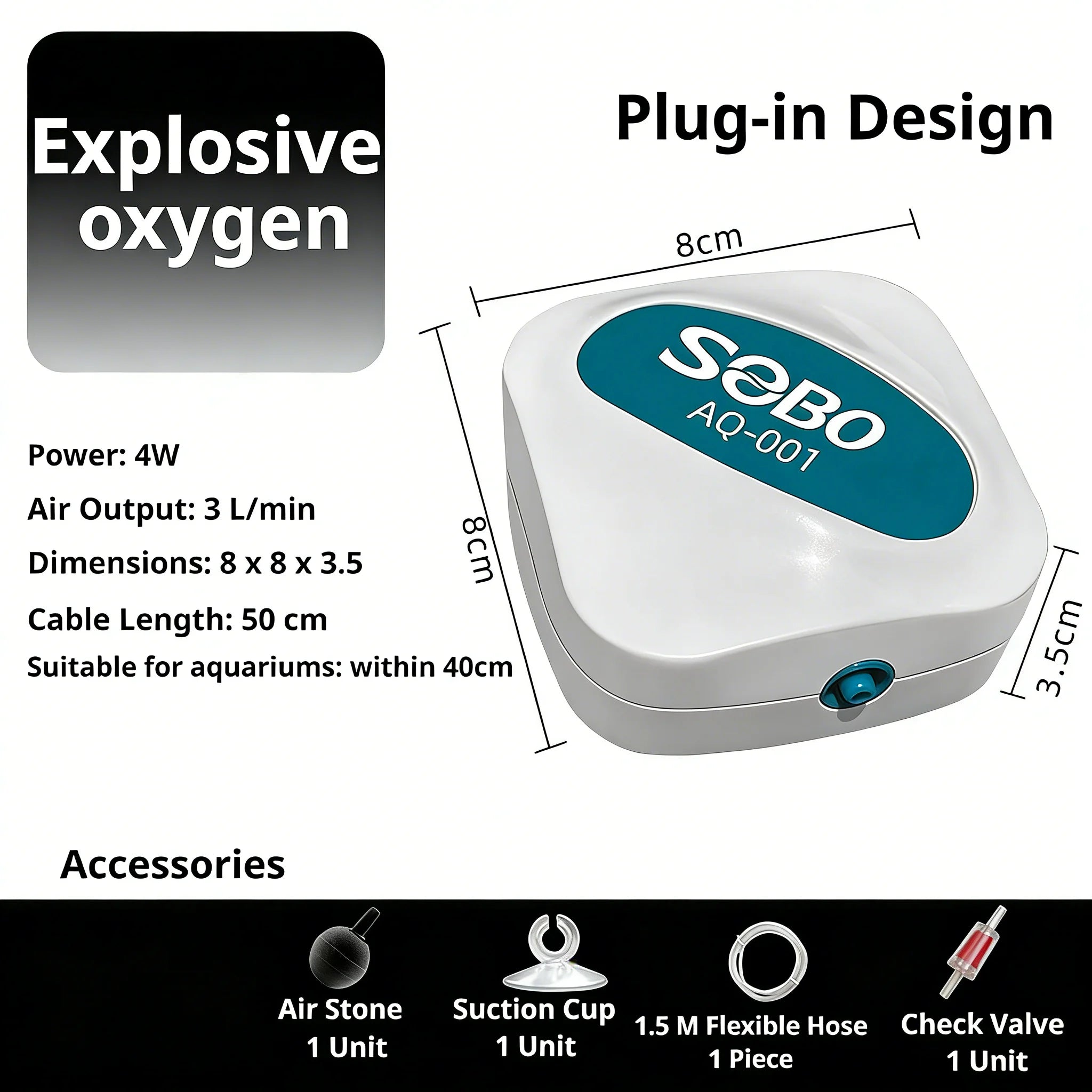 Aquarium Oxygen Air Pump Fish Tank Adjustable Air Volume High Power Oxygenator Air Compressor Aerator 220v