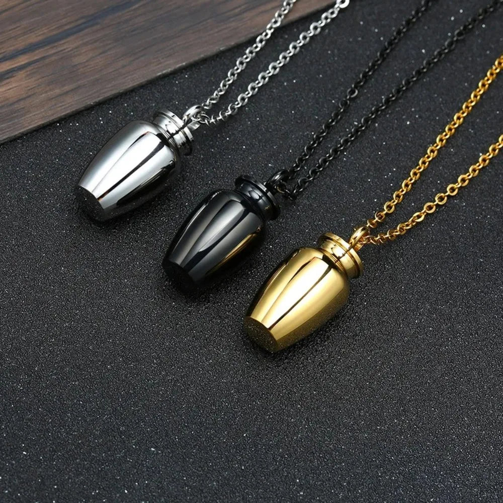 High Quality Mini Bone Ash Pendant Removable Stainless Steel Cinerary Urn with Necklace Well Sealed Memorial Pendant Jar