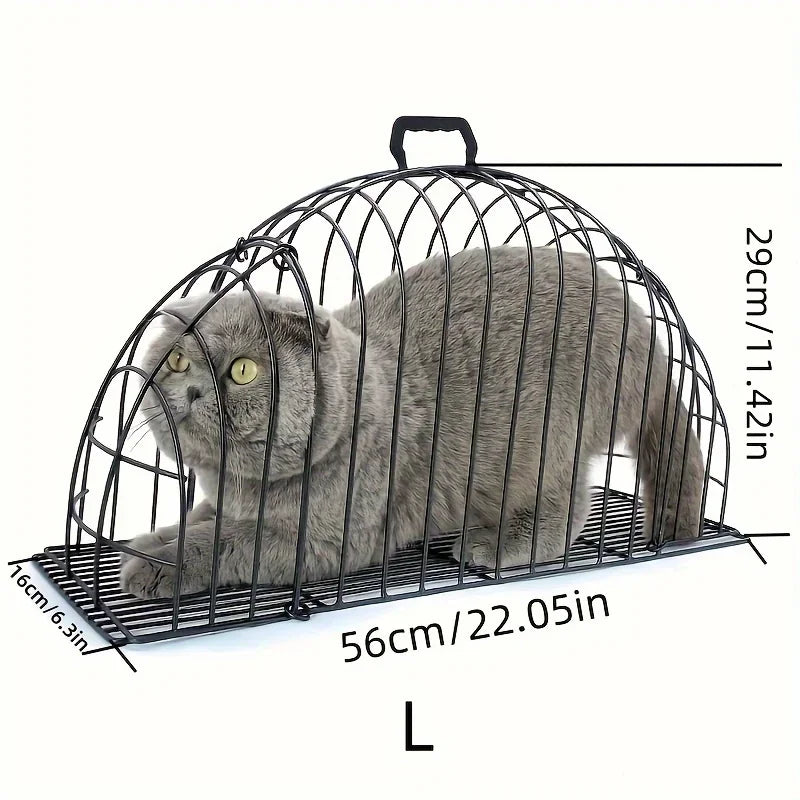 Cat Bath Cage Iron Anti-scratch Anti-bite Cage Fixed Dry Bath Double Door Cat Beauty Cage Anti-escaping Cat Accessories - Play Paws Toys
