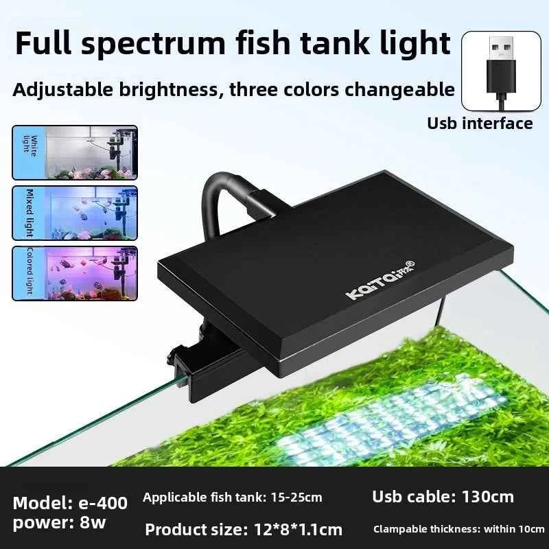 Rgb Led Fish Tank Color Changing Ornamental Light Three Color Dimming Full Spectrum Plant Water Grass Light Usb Timing Function