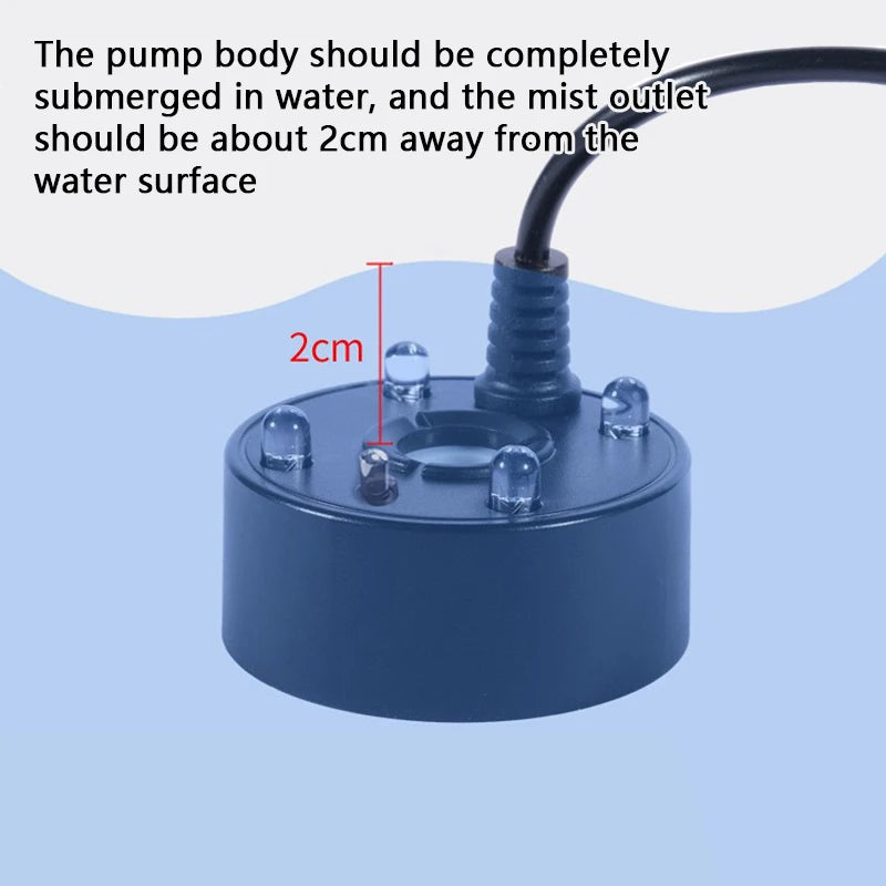 1PC 5V USB Mist Maker Fogger Nebulizer Water Fountain Fish Tank Pond Atomizer Head With 4 LED Colorful Lights