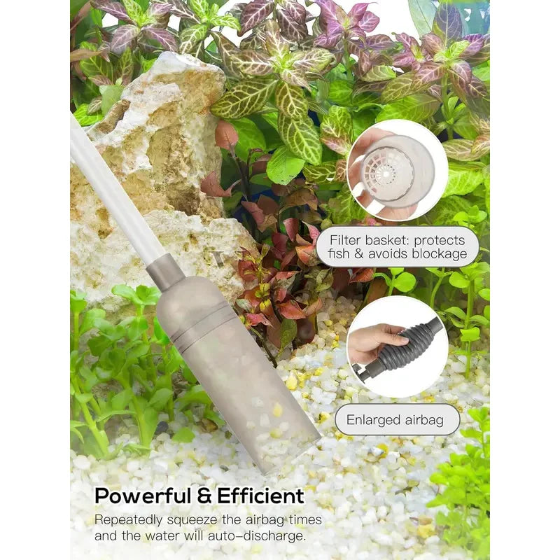 Manual Semi Aquarium Siphon Vacuum Cleaner Fish Tank Water Changer Manual Water Changer Semi-Automatic Aquarium Pump Cleaner