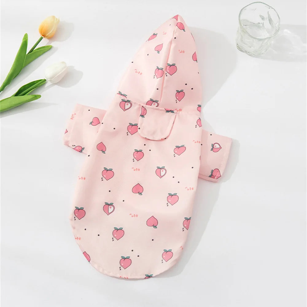 Cartoon Printed Dog Raincoat for Small Dogs Waterproof Pet Clothes Poodle Puppy Pomeranian Raincoats chubasquero para perros