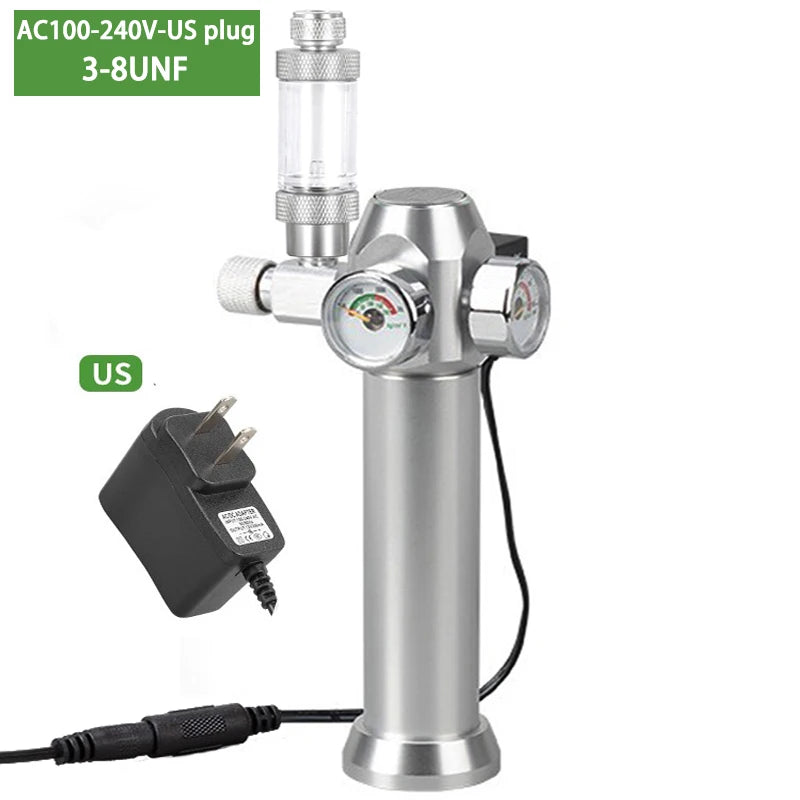 Aquarium CO2 Regulator Solenoid Valve Bubble Counter Small Gas Bottle 3-8UNF With sleeve Fish Tank CO2 Pressure Reducing Valve