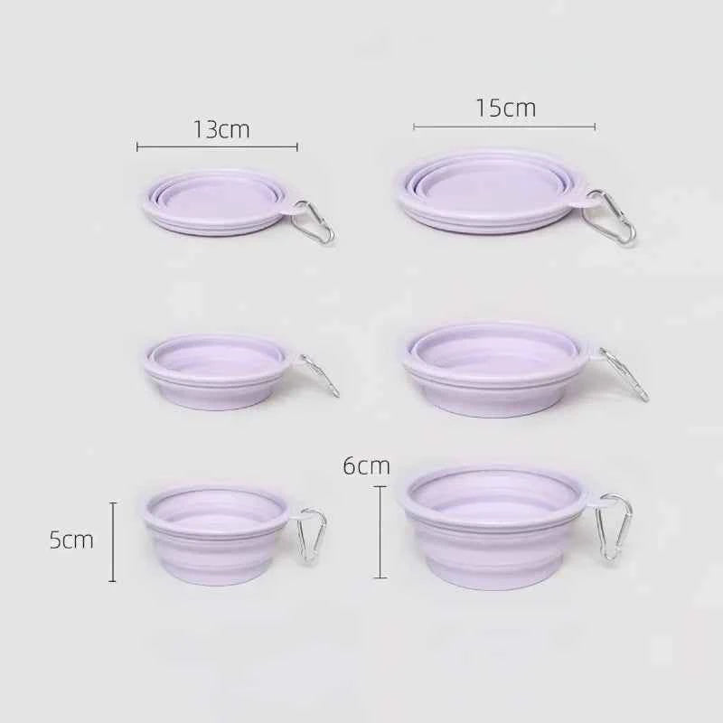 Dog Pet Folding Silicone Bowls 350ml/650ml Outdoor Travel Foldable Portable Cat Food Water Container Feeding Tray Bowls