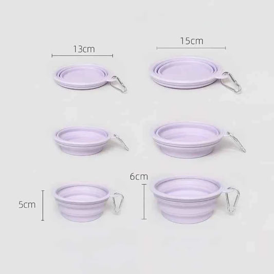 Dog Pet Folding Silicone Bowls 350ml/650ml Outdoor Travel Foldable Portable Cat Food Water Container Feeding Tray Bowls