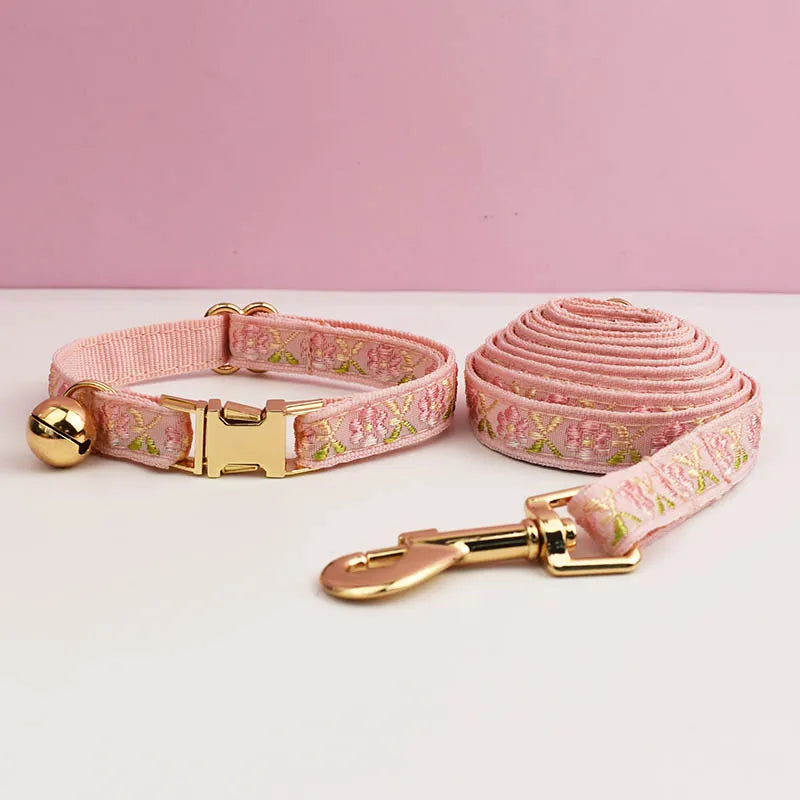 Adjustable Comfortable Cat Collar with Bell Personalized Pet Collar for Cats And Small Dogs metal hardware set cat collar