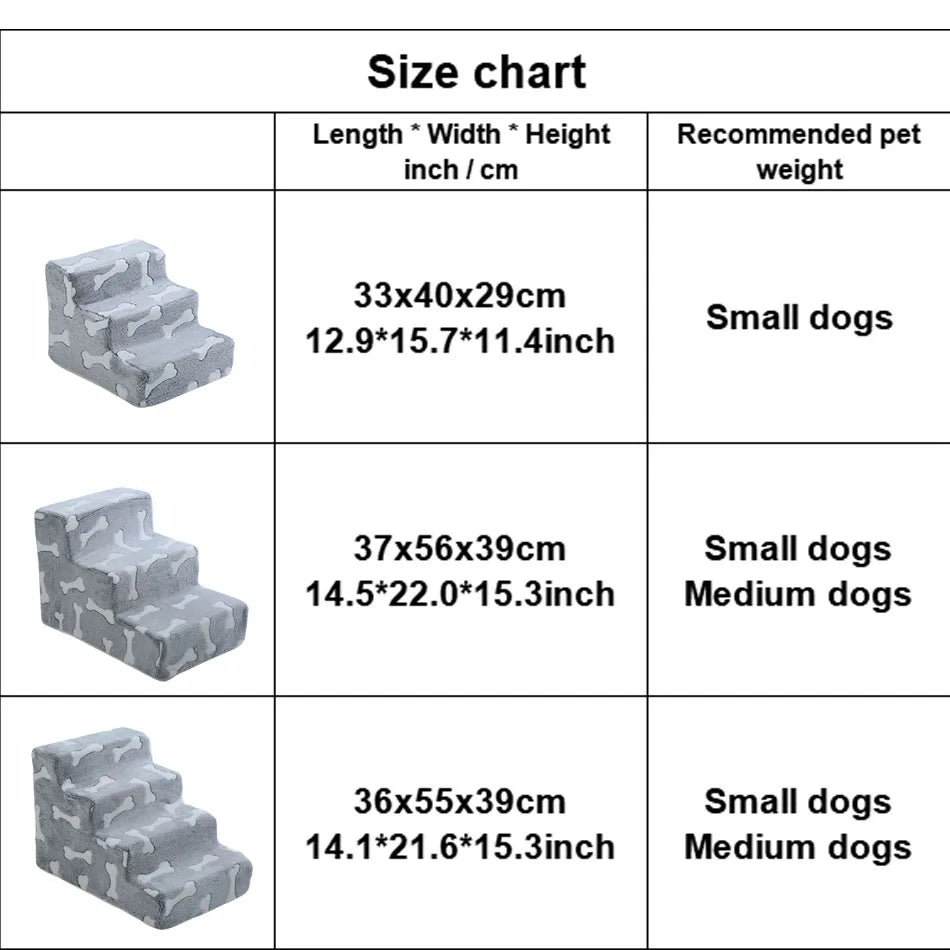Ladder Dogs Pets Bone Shape Puppy Stairs Beside The Sofa Bed Ramp for Dogs Protecting Pet Joint Safety Stairs for Elderly Dogs