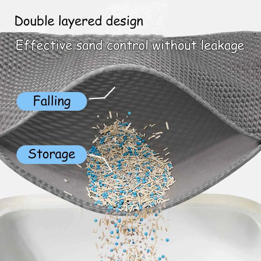 60CMX90CM Cat Litter Mat Waterproof Double Layer Pet Litter Box Mat Pet Toilet Cat Mat Nonslip Sand Cat Washable Mat Pet Clean