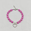 New Cute Pet Pearl Necklace with Heart-shaped Rhinestone Pendant Adjustable Cat Dog Collar Jewelry For Small Pets 8 Colors