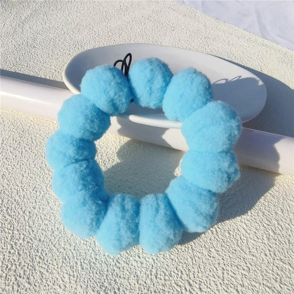 New Soft 3cm Plush Ball Handmade Pet Dog Collar Cartoon Solid Color Cat Necklace Decoration Poodle Samoyed Bichon Accessories